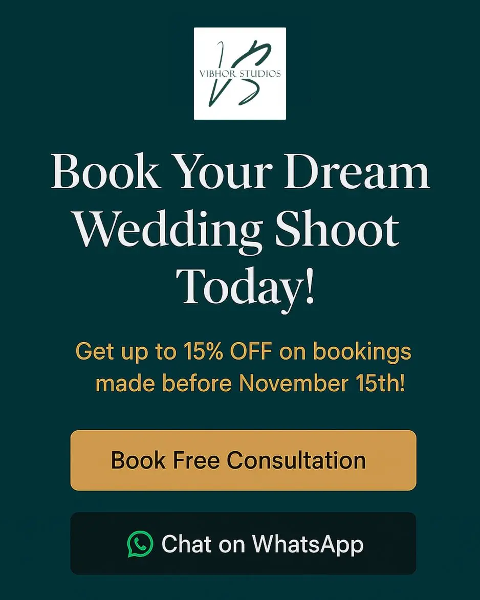 Vibhor Studios wedding discount pop-up
